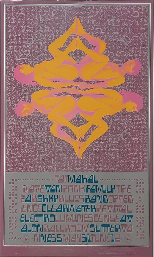 CREEDENCE CLEARWATER REVIVAL Original Concert Poster Taj Mahal 1968 by Paul Kagan