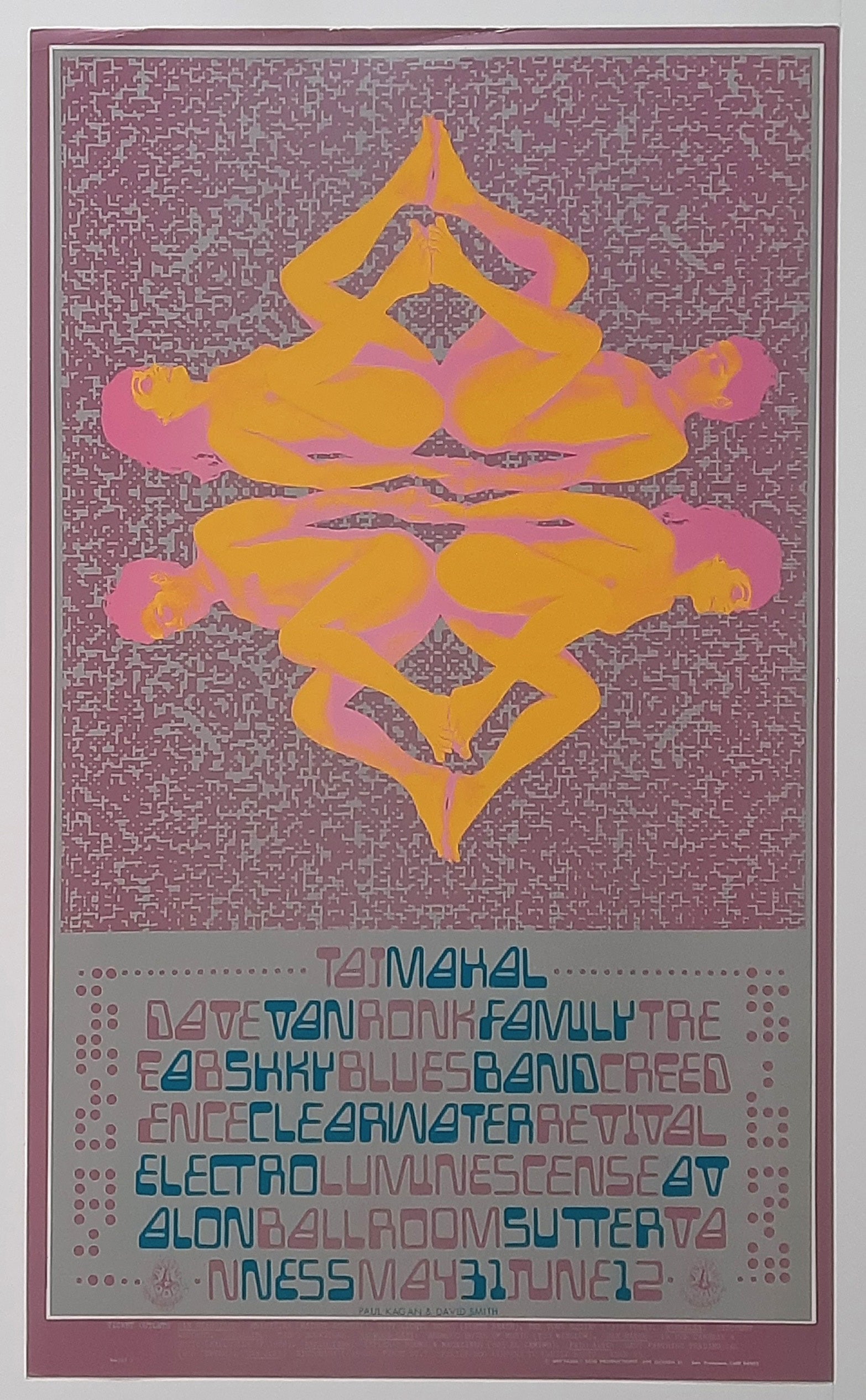 CREEDENCE CLEARWATER REVIVAL Original Concert Poster Taj Mahal 1968 by Paul Kagan 1