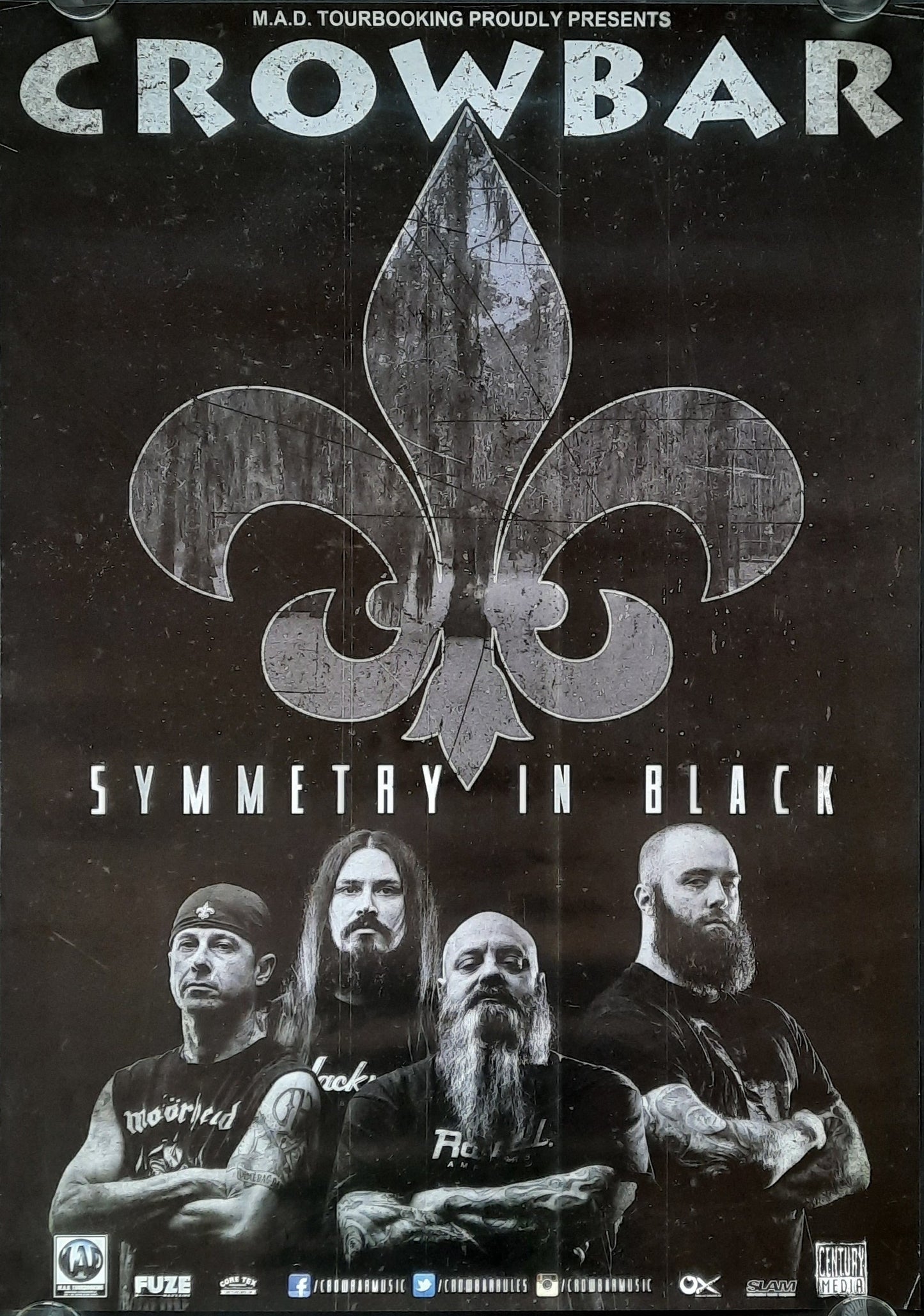 CROWBAR Original Concert Poster 2014 Symmetry In Black Tour