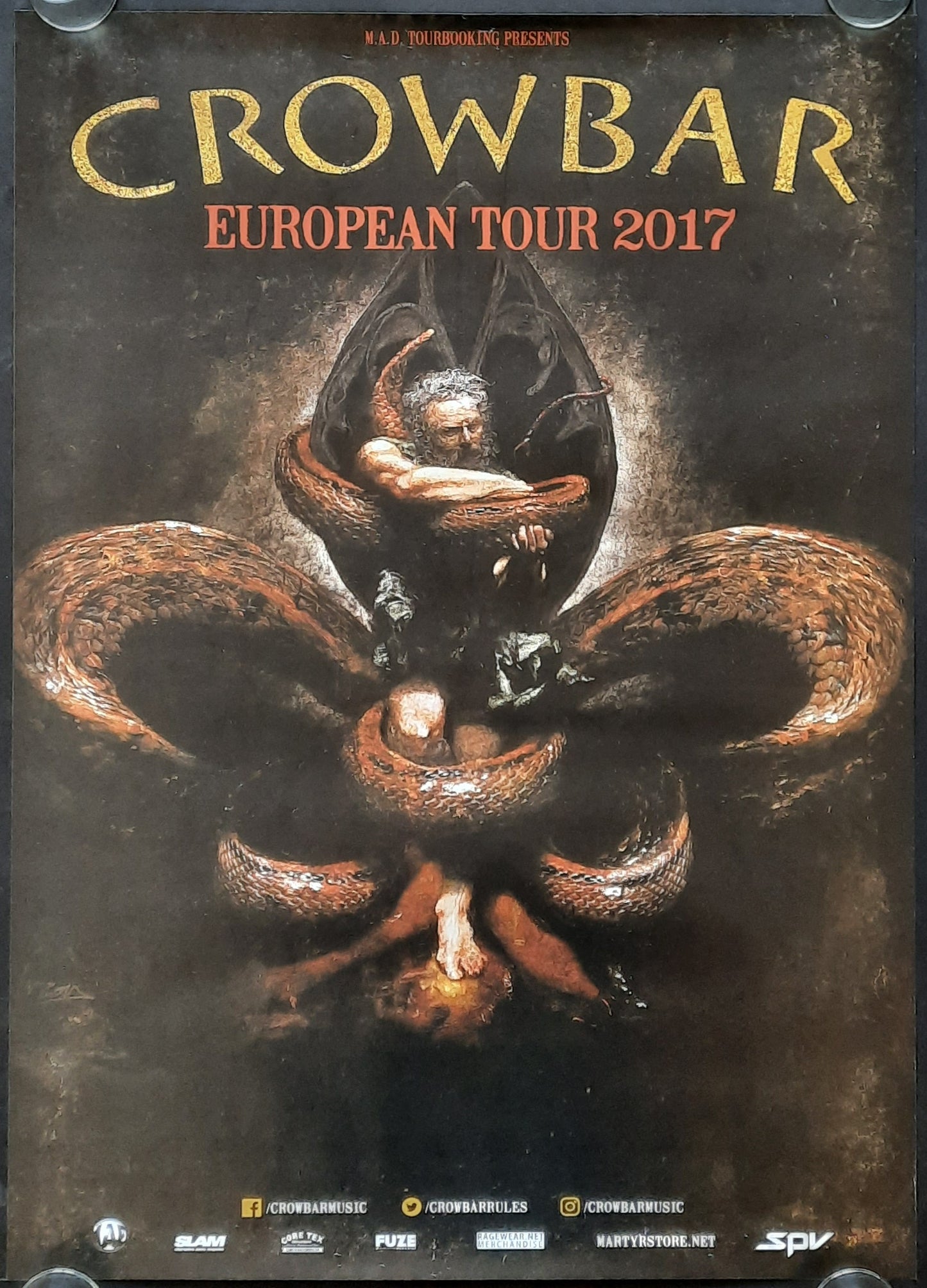 CROWBAR Original Concert Poster 2017 Europe 50x70 1