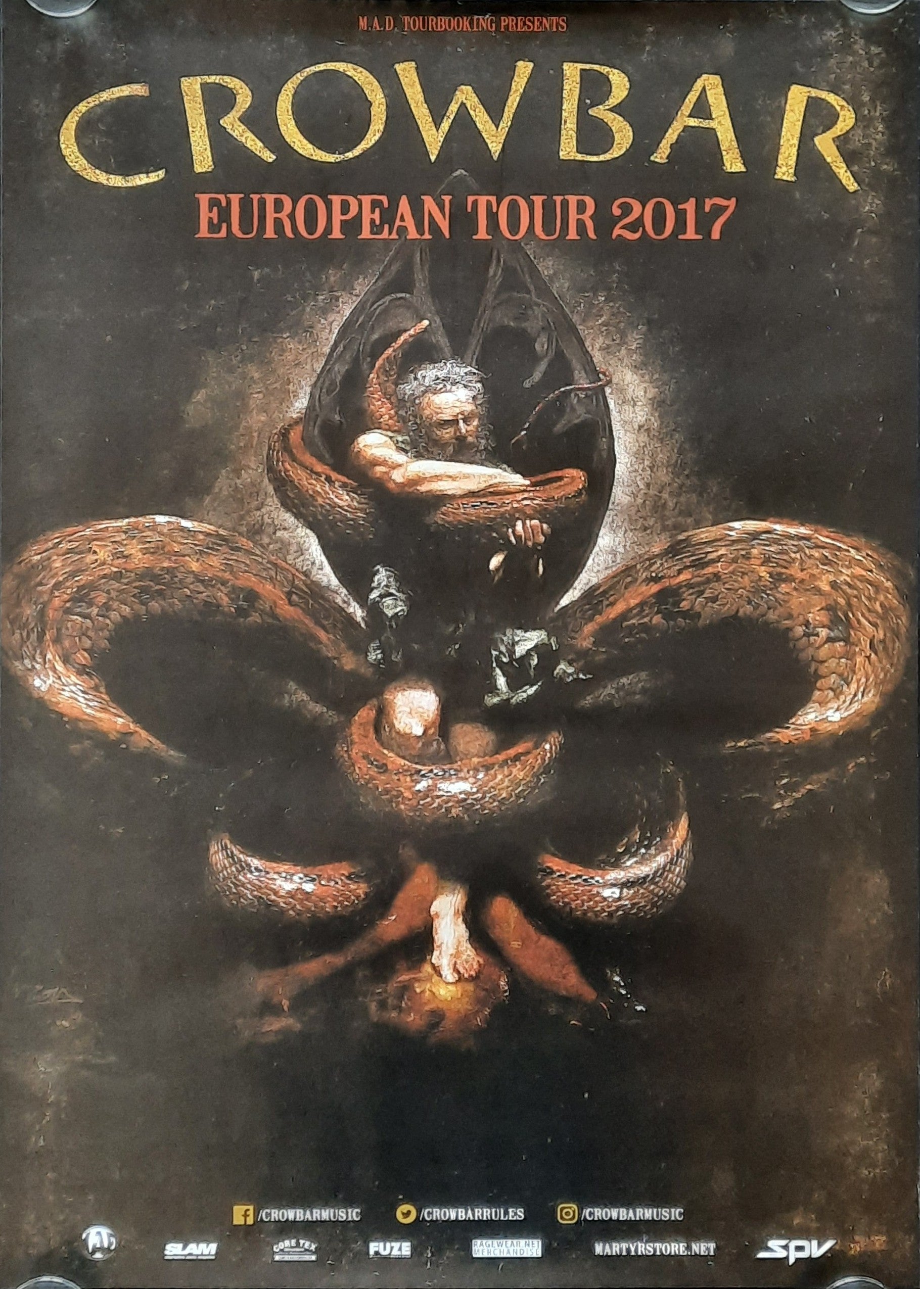 CROWBAR Original Concert Poster 2017 Europe 50x70 1