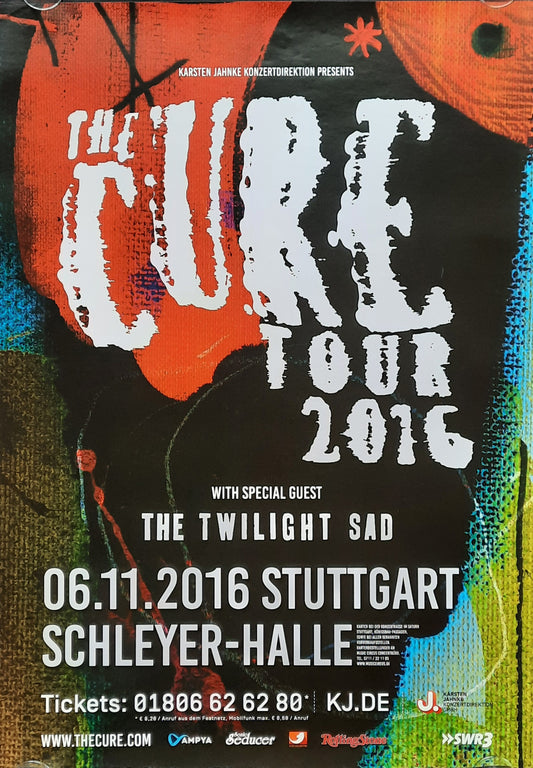CURE Original Concert Poster November 6, 2016 Stuttgart Germany