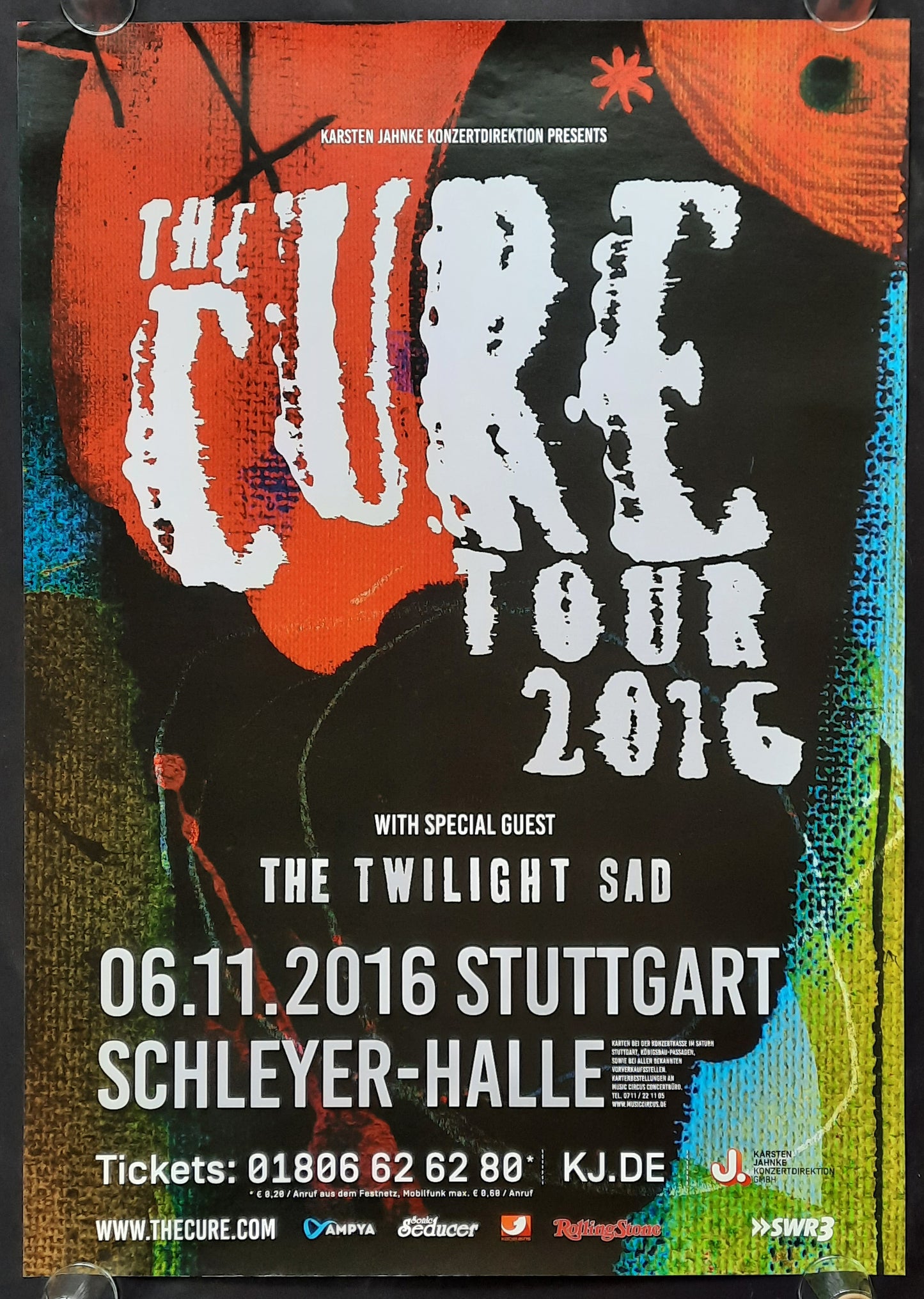 CURE Original Concert Poster November 6, 2016 Stuttgart Germany 1