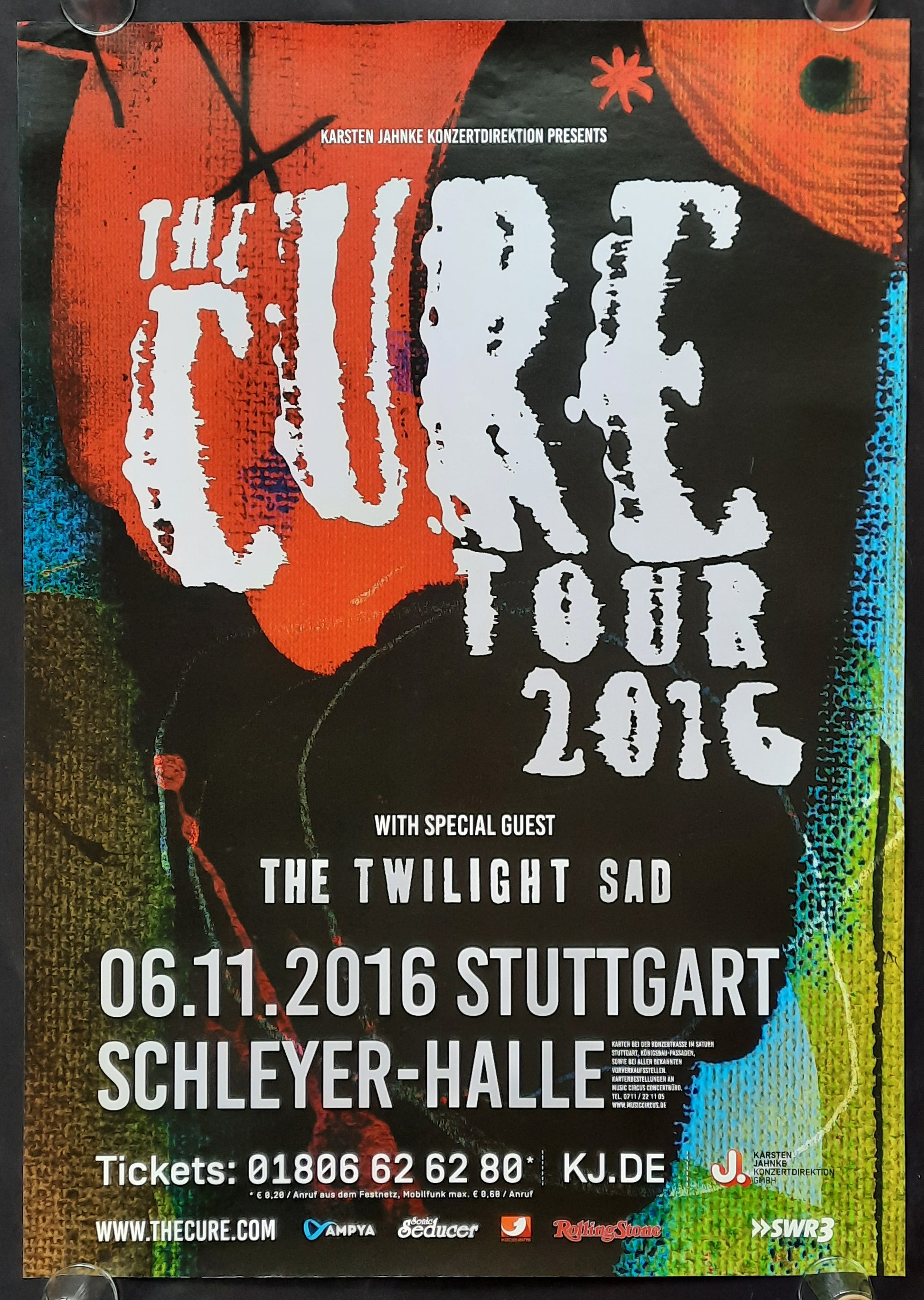 CURE Original Concert Poster November 6, 2016 Stuttgart Germany 1