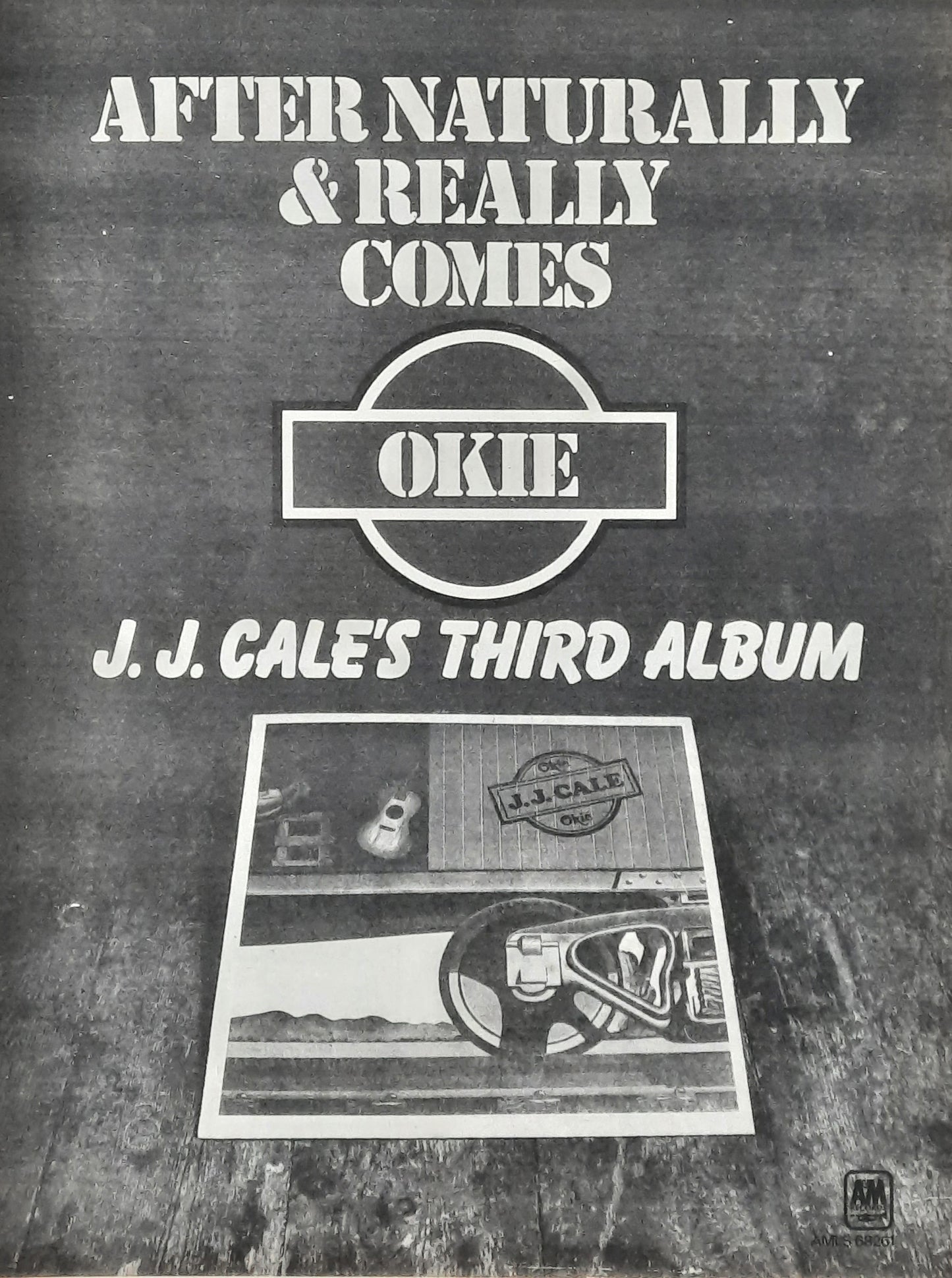 J.J. CALE 1974 Poster/Press Ad Album "Okie"