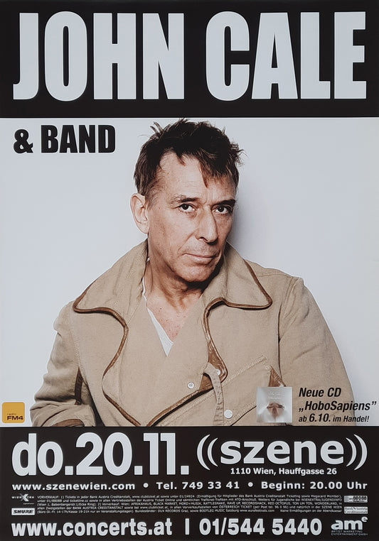 JOHN CALE 2003 Concert Poster Nov 20th Vienna Austria 1st print