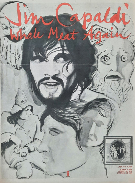 JIM CAPALDI 1974 Poster/Press Ad Album "Whale Meat Again"