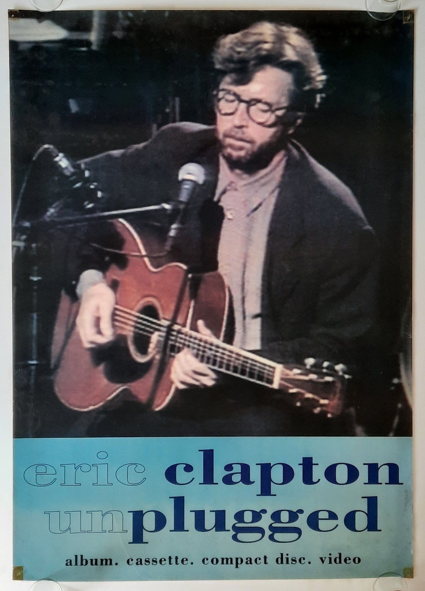 ERIC CLAPTON 1992 Promotion Poster Album "Unplugged" 1st Print