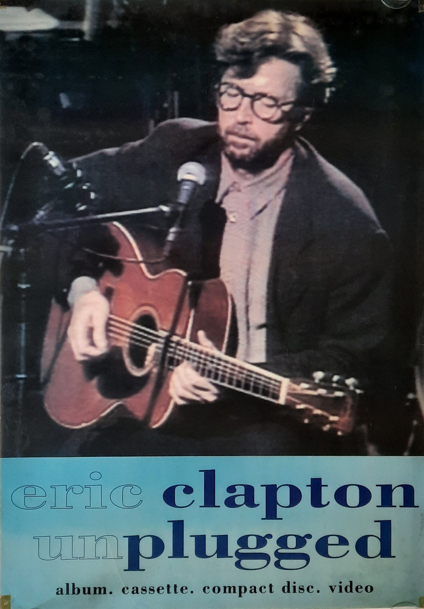 ERIC CLAPTON 1992 Promotion Poster Album "Unplugged" 1st Print