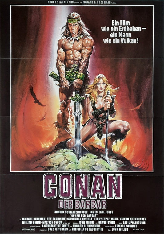 CONAN 1982 The Barbarian Schwarzenegger german 1-sheet movie poster