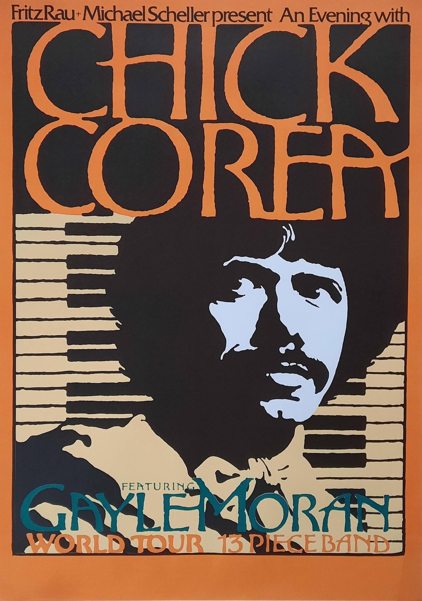 CHICK COREA 1978 Concert Poster by Kieser ORIGINAL