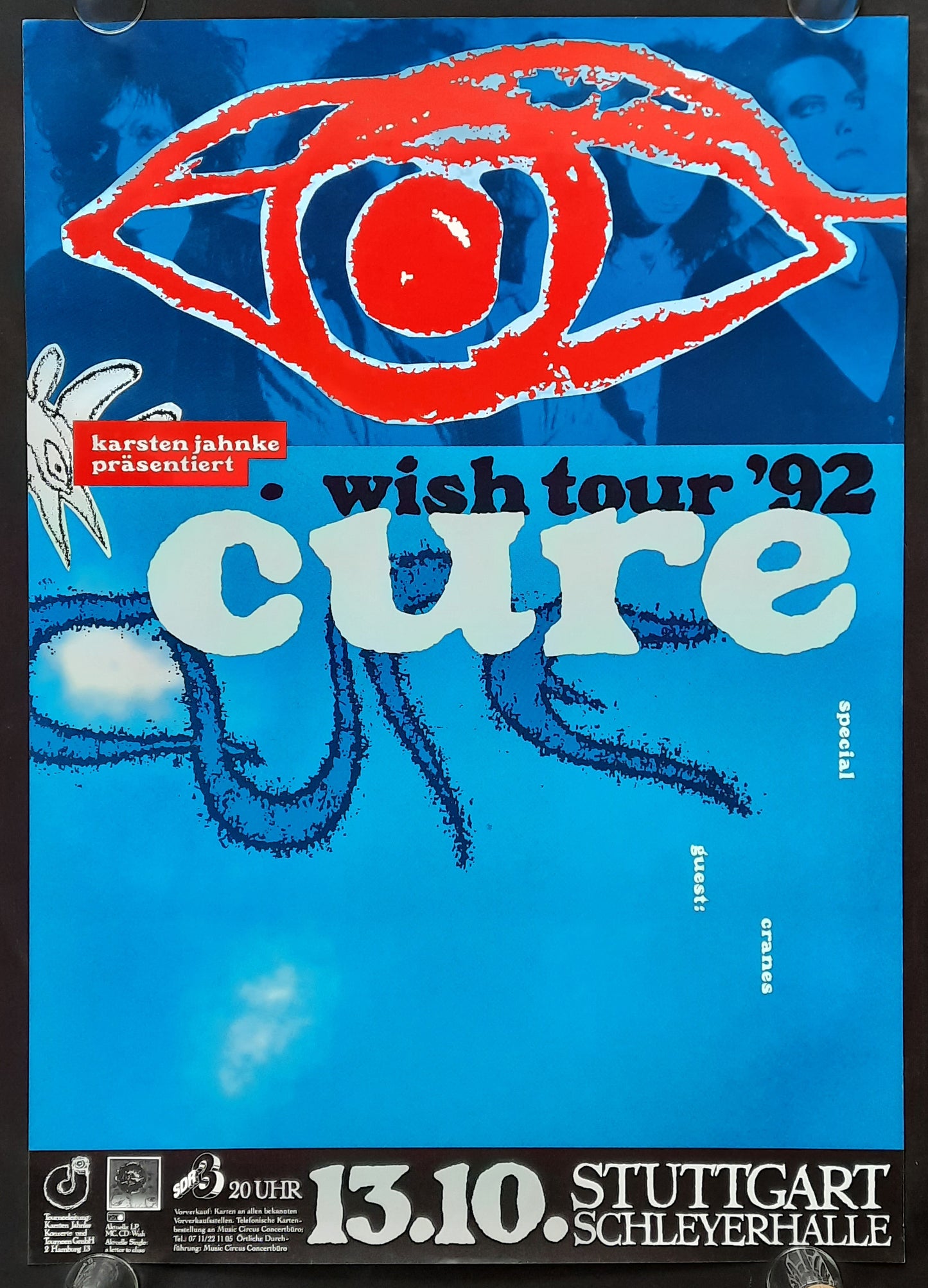 CURE 1992 Concert Poster Oct 13th Stuttgart Germany 1st Print