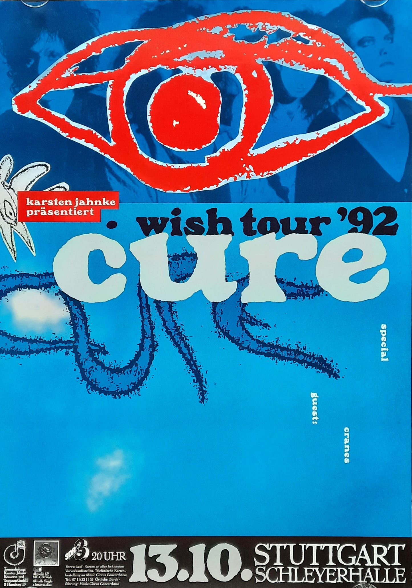 CURE 1992 Concert Poster Oct 13th Stuttgart Germany 1st Print