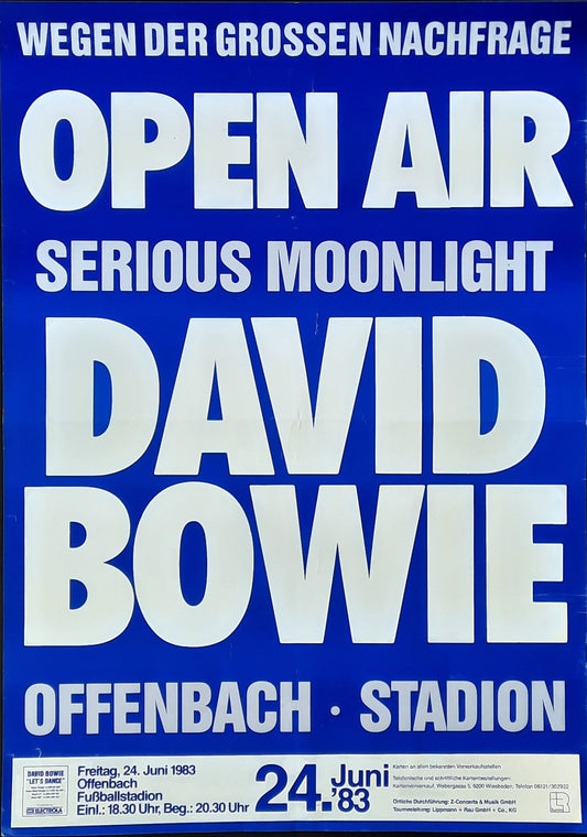 DAVID BOWIE Original Concert Poster June 24, 1983 Offenbach Germany
