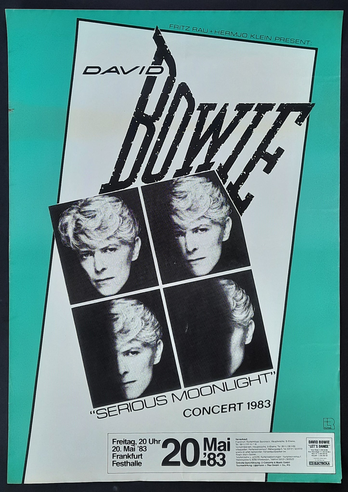 DAVID BOWIE Original Concert Poster May 20, 1983 Frankfurt Germany 1