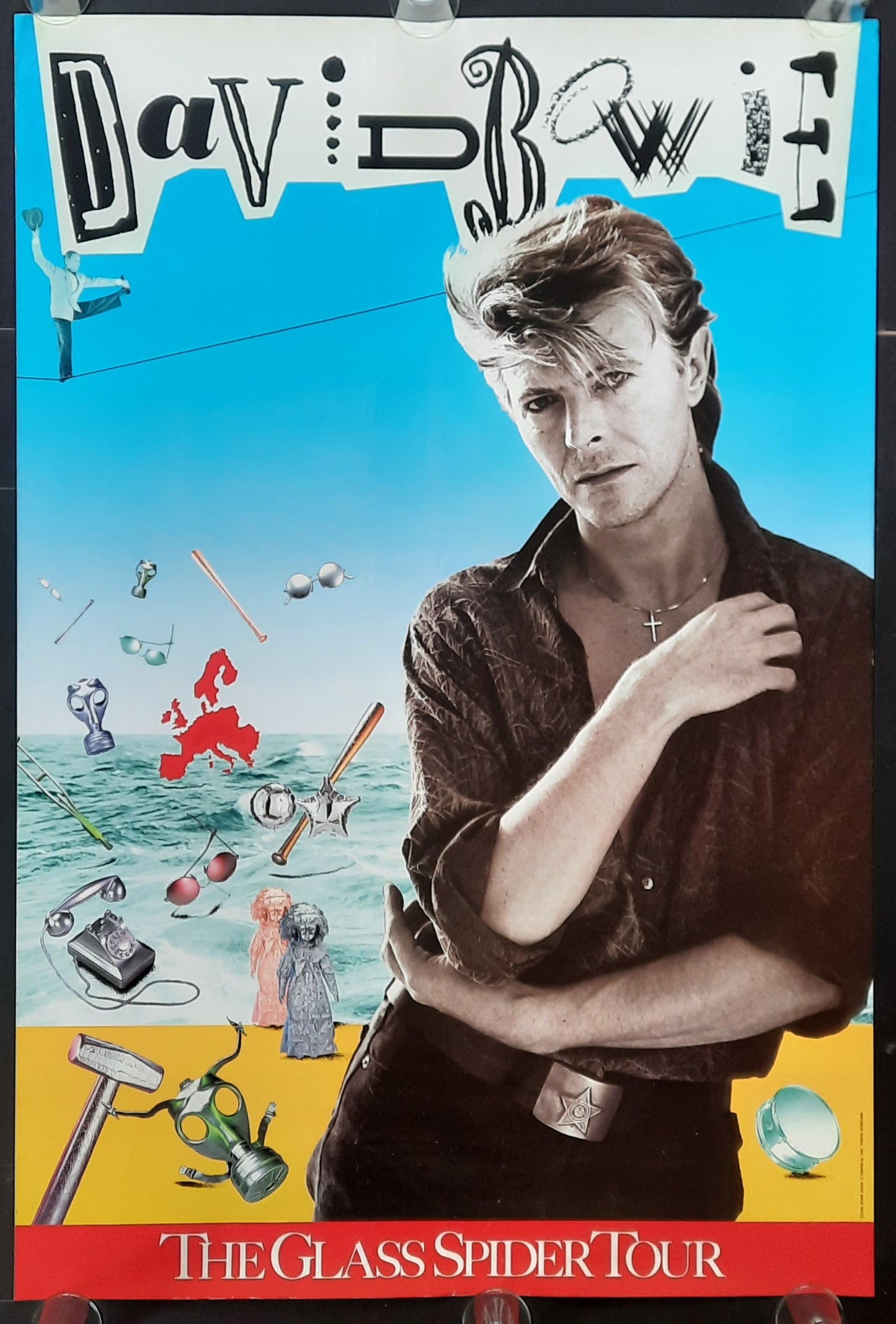 DAVID BOWIE Original Promition Poster 1987 GLASS SPIDER Tour 1