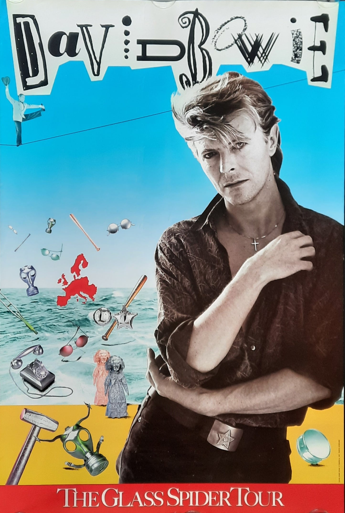 DAVID BOWIE Original Promition Poster 1987 GLASS SPIDER Tour 1