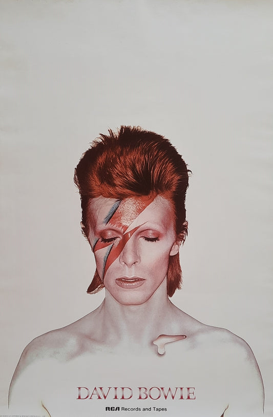 DAVID BOWIE 1973 Promotion Poster Album "Aladdin Sane" 1st Print by DUFFY
