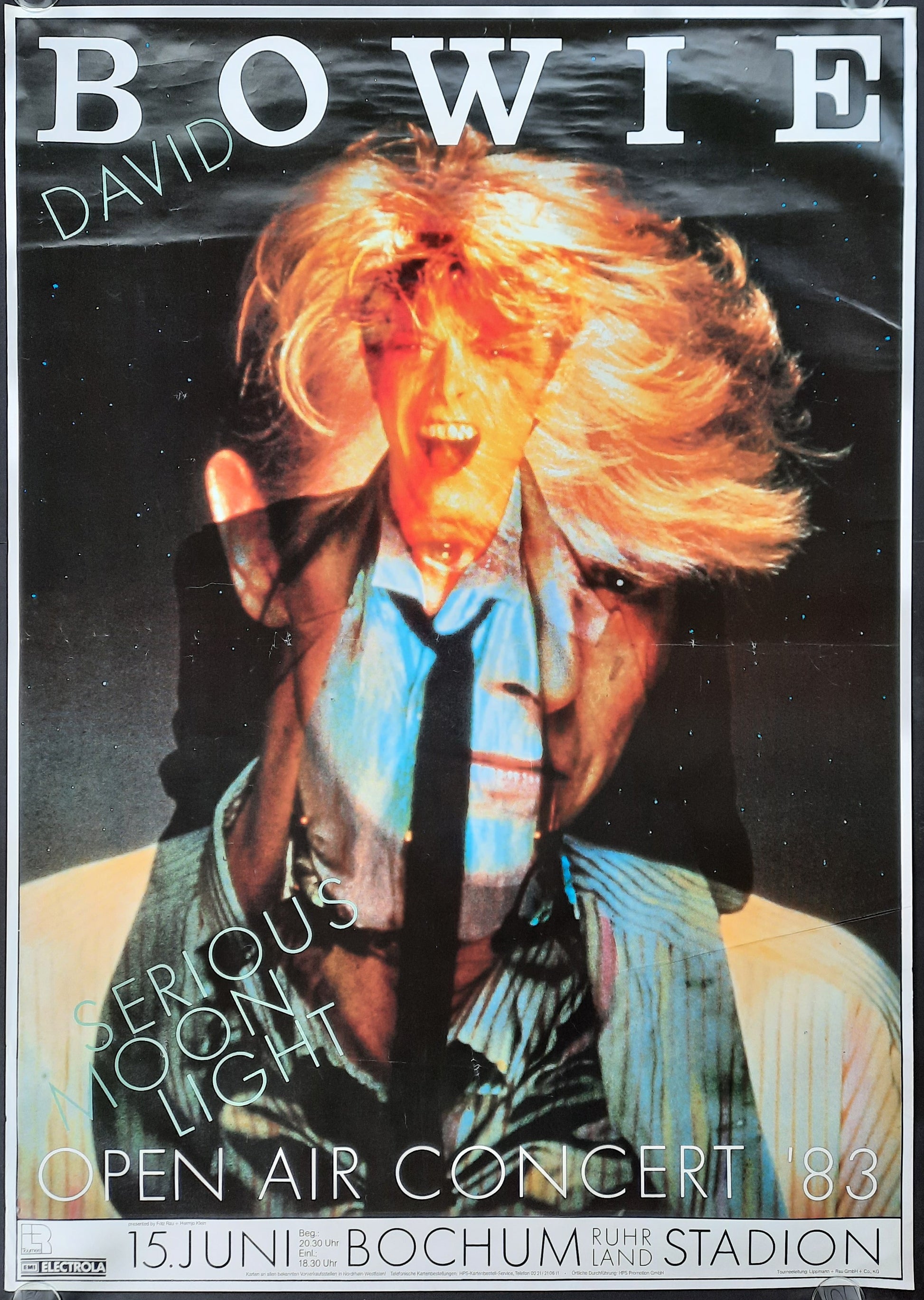 DAVID BOWIE Original Concert Poster June 15, 1983 Bochum Germany