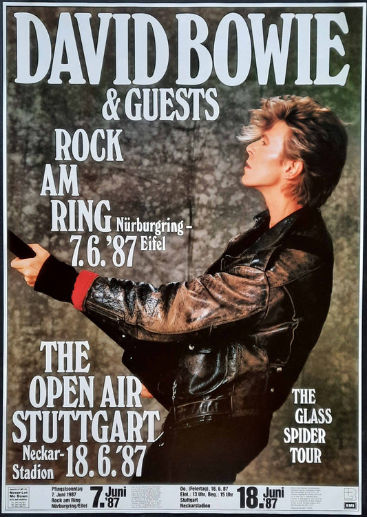 DAVID BOWIE Original Concert Poster June 7, 1987 Stuttgart Germany