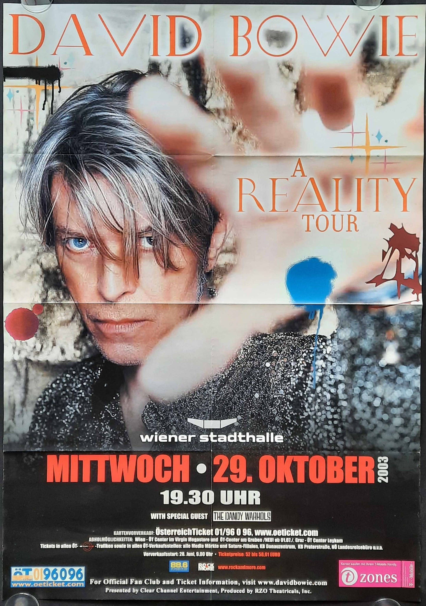 DAVID BOWIE Original Concert Poster October 29, 2003 Vienna Austria