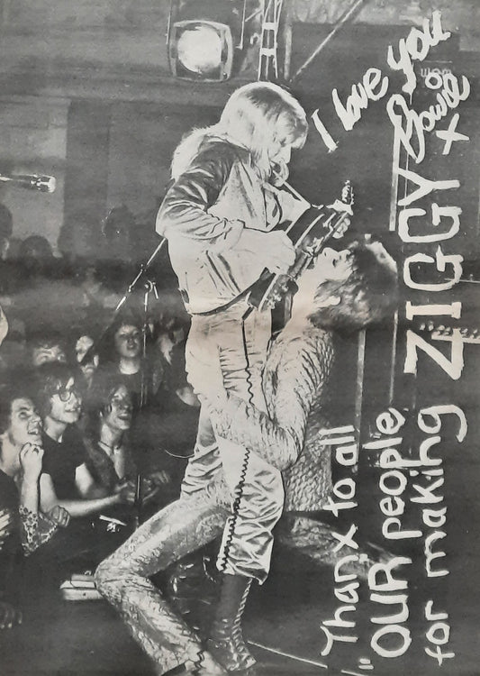 DAVID BOWIE Original Press Ad/Poster 1972 "We love Bowie + Ziggy"