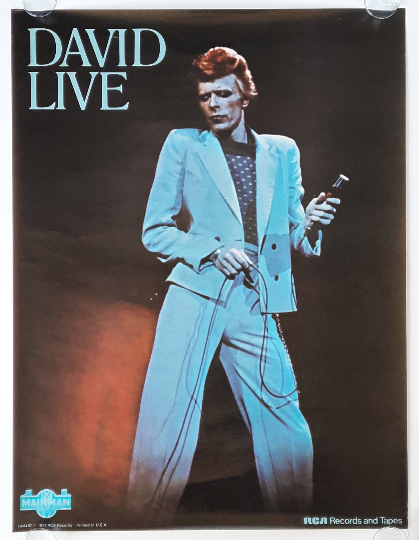 DAVID BOWIE Original Promotion Poster - 1974 Album "David Live" 1st print 1