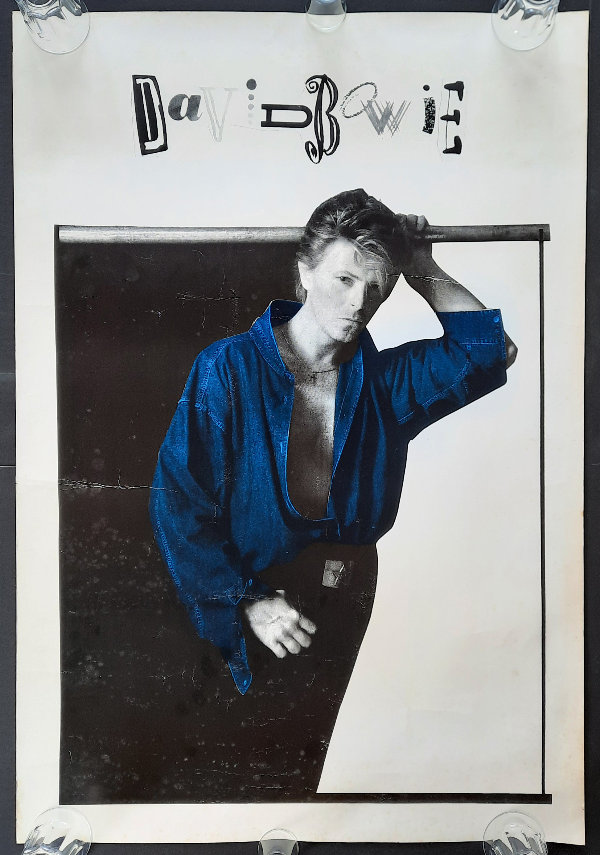 DAVID BOWIE Original Promotion Poster - 1987 Album "Never Let Me Down" - Era 1