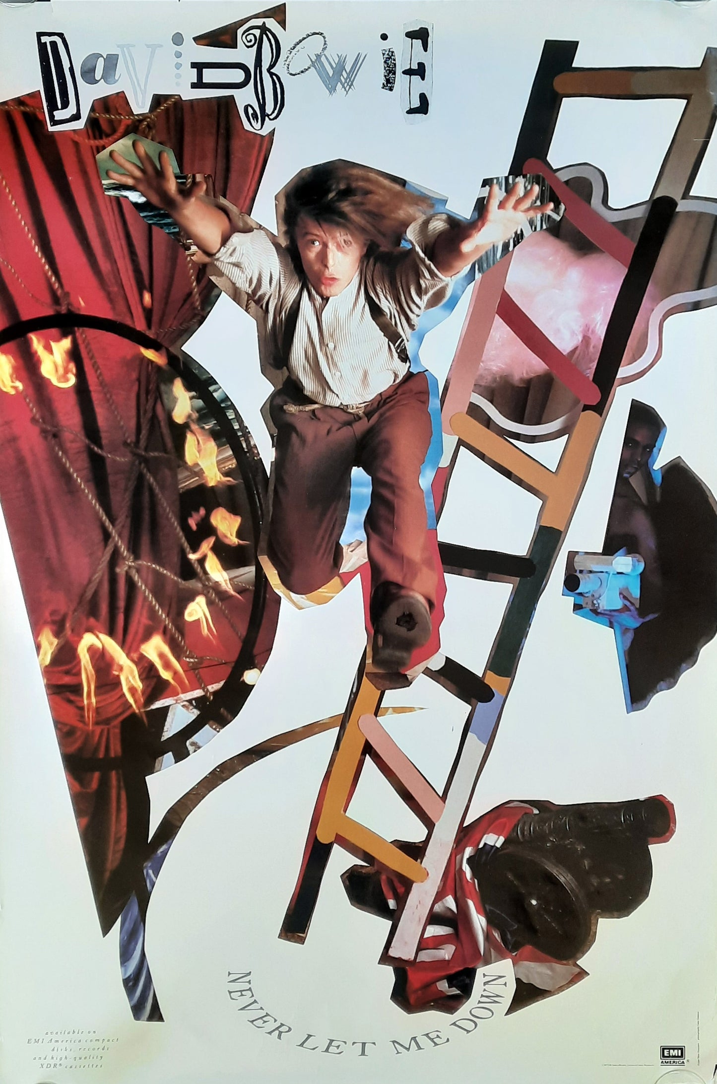 DAVID BOWIE Original Promotion Poster - 1987 Album "Never Let me Down"