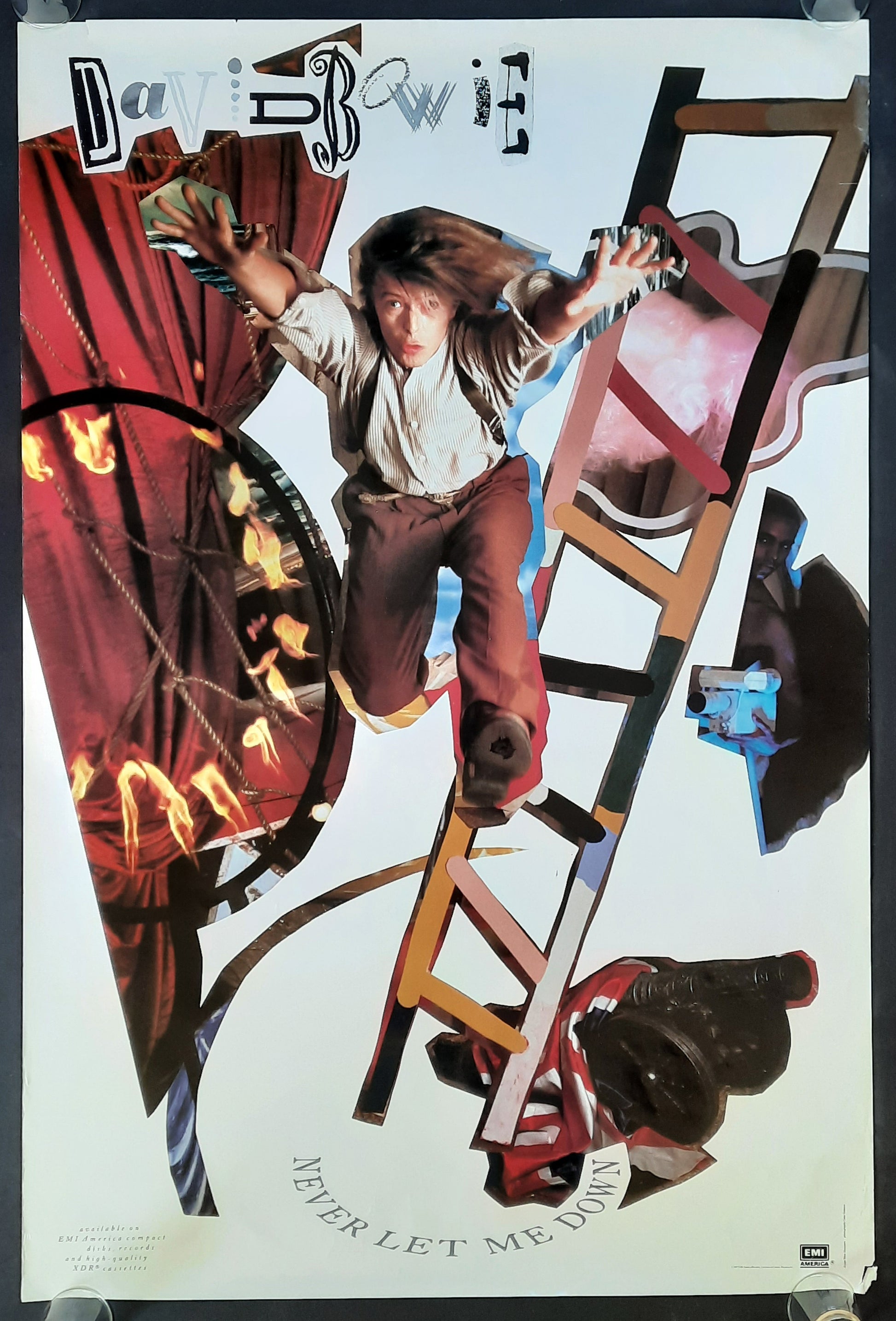 DAVID BOWIE Original Promotion Poster - 1987 Album "Never Let me Down" 1