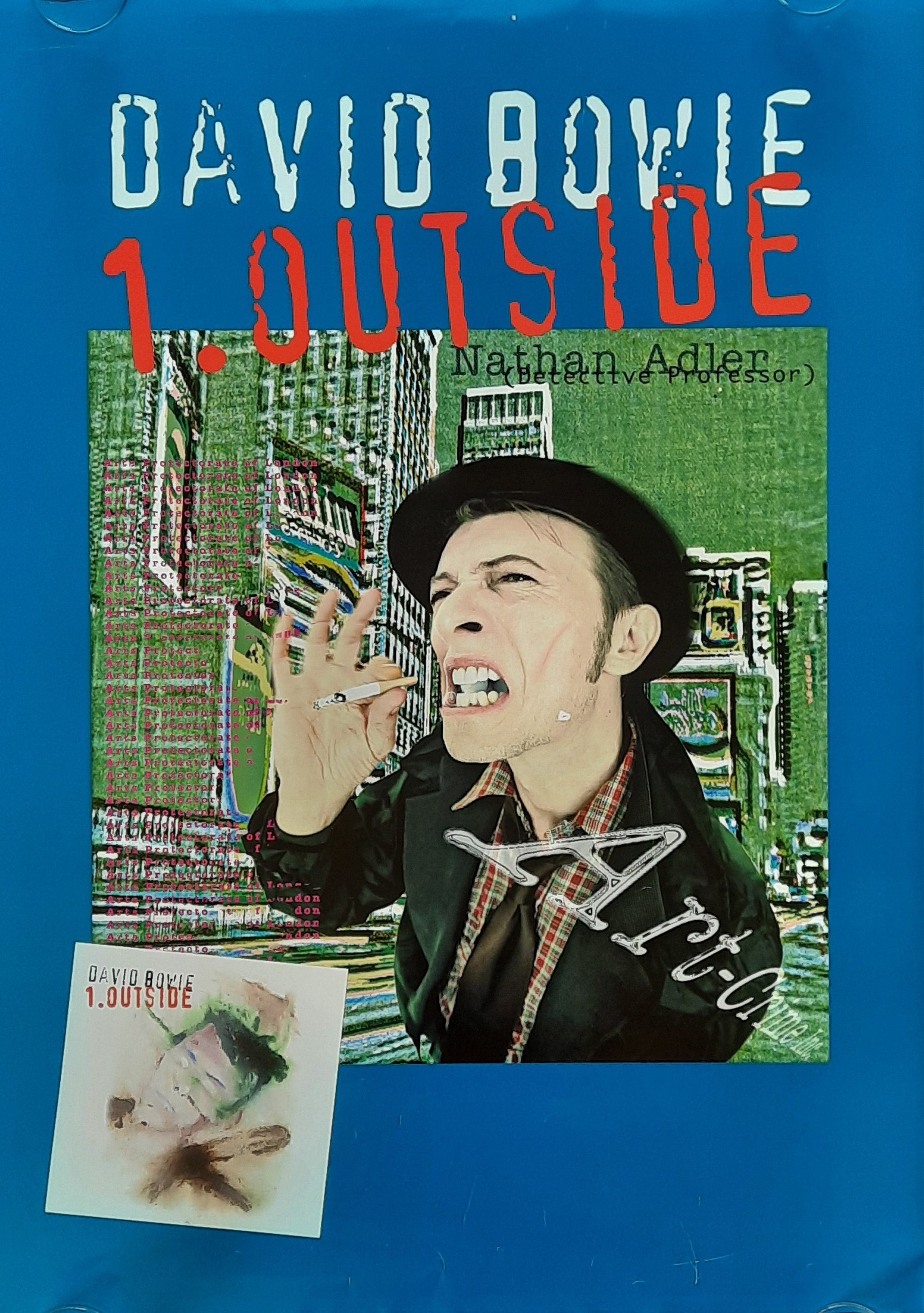 DAVID BOWIE Original Promotion Poster - 1995 Album "1st Outside" Nathan Adler-Version