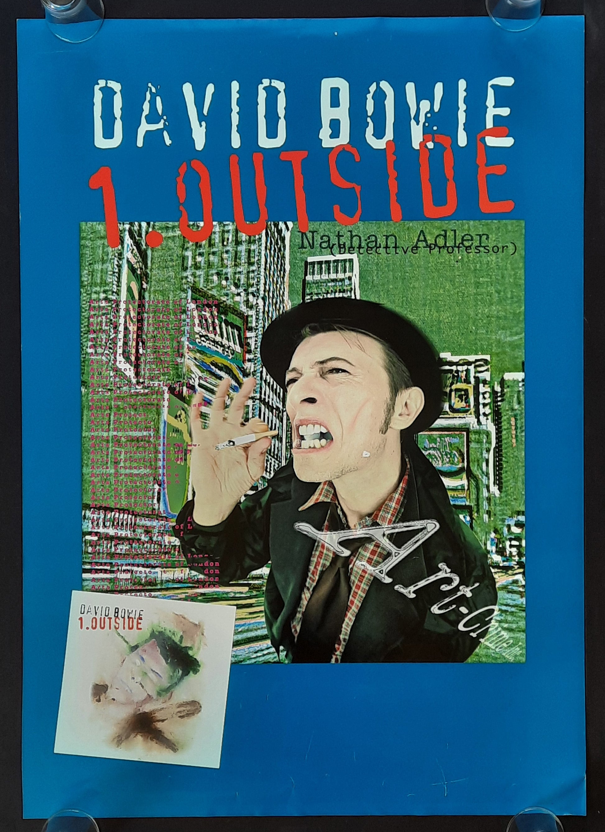 DAVID BOWIE Original Promotion Poster - 1995 Album "1st Outside" Nathan Adler-Version 1