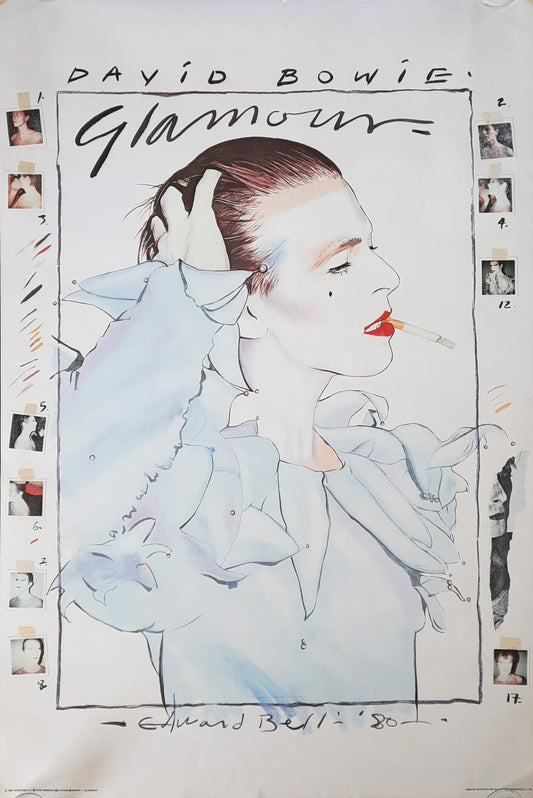 DAVID BOWIE Original Promotion Poster 1981 "GLAMOUR" by Edward Bell
