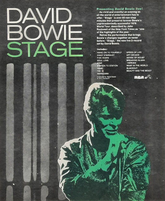 DAVID BOWIE Original Promotion Poster/Press Ad - 1978 Album STAGE