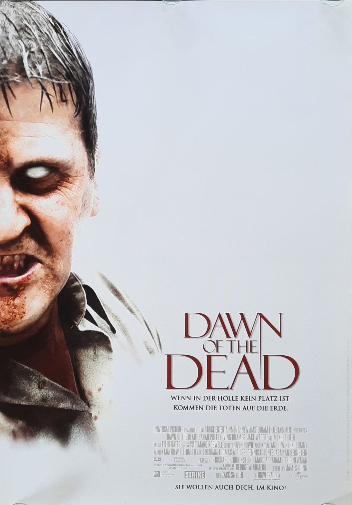 DAWN OF THE DEAD Original Movie Poster 2004 Snyder German 1-Sheet ROLLED