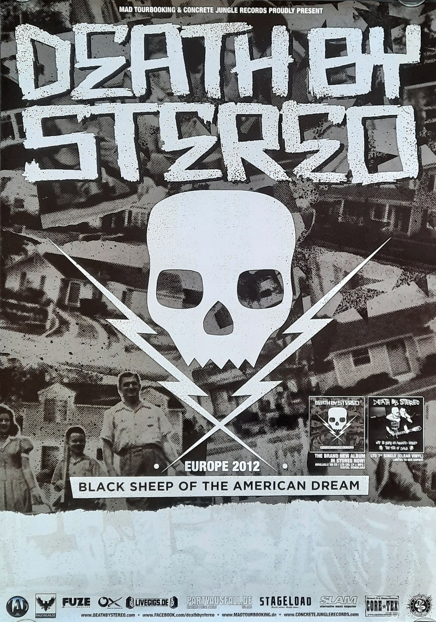 DEATH BY STEREO Original Concert Poster 2021 Europe 1