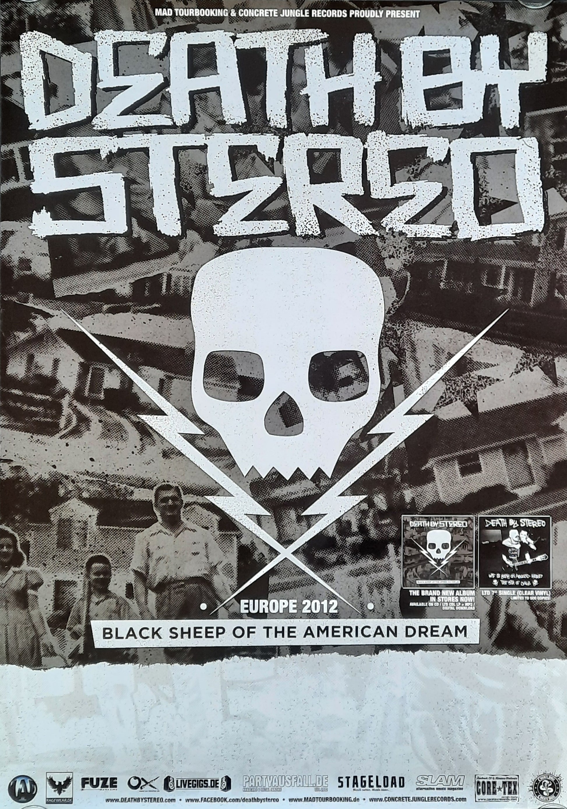 DEATH BY STEREO Original Concert Poster 2021 Europe 1