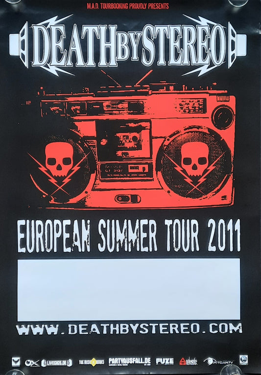 DEATH BY STEREO Original Concert Poster (blank) 2011 European Tour 1