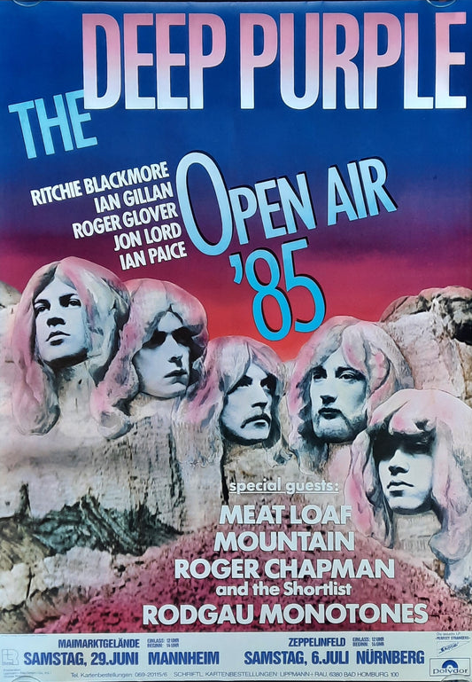 DEEP PURPLE Original Concert Poster 1985 Mannheim Nuremberg Germany