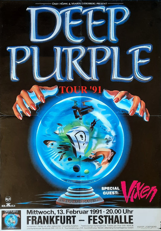 DEEP PURPLE Original Concert Poster February 13, 1991 Frankfurt Germany 1