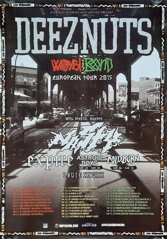 DEEZ NUTS Original Concert Poster 2015 European Tour