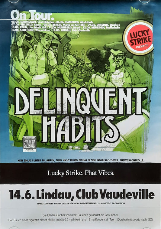 DELIQUENT HABITS Original Concert Poster 2001 Lindau Germany 1