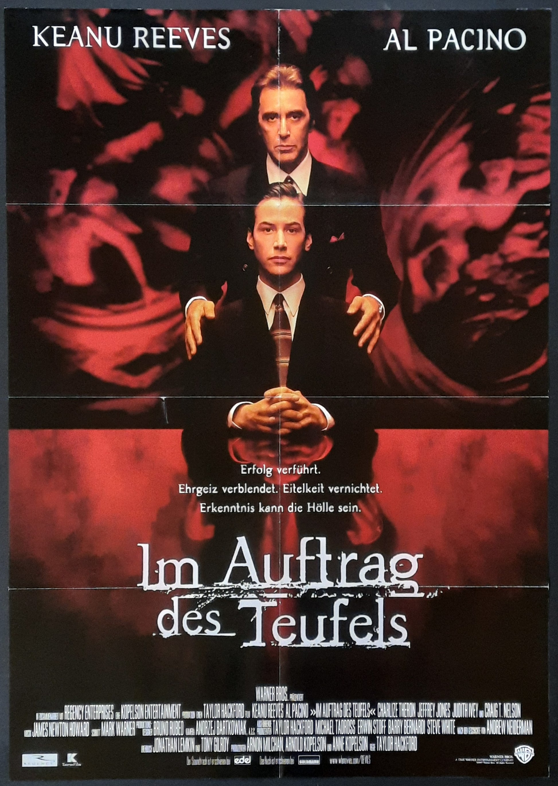 DEVIL'S ADVOCATE Original Movie Poster 1997 Keanu Reeves Al Pacino