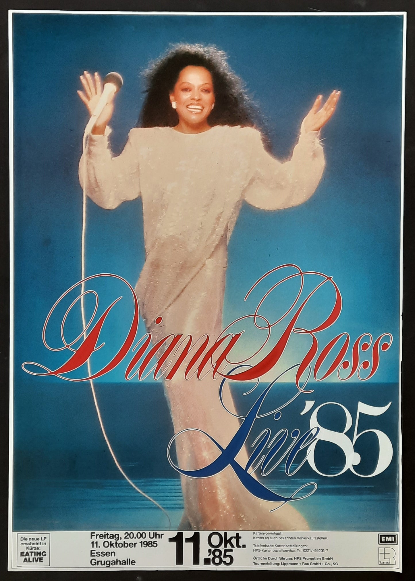 DIANA ROSS Original Concert Poster October 11, 1985 Essen Germany