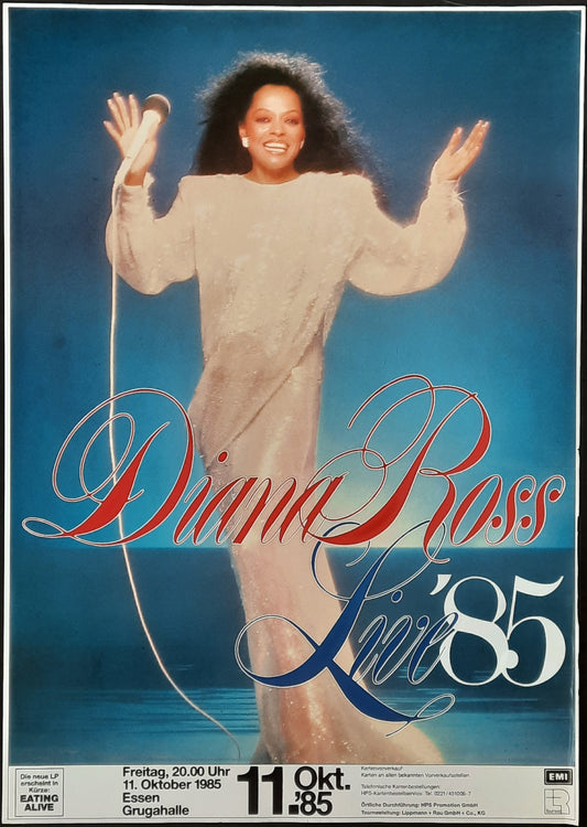 DIANA ROSS Original Concert Poster October 11, 1985 Essen Germany