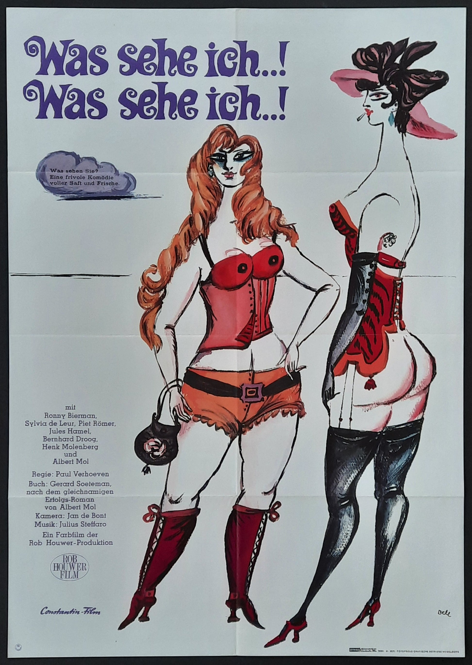 DIARY OF A HOOKER Original Movie Poster 1971 Paul Verhoeven German 1-Sheet