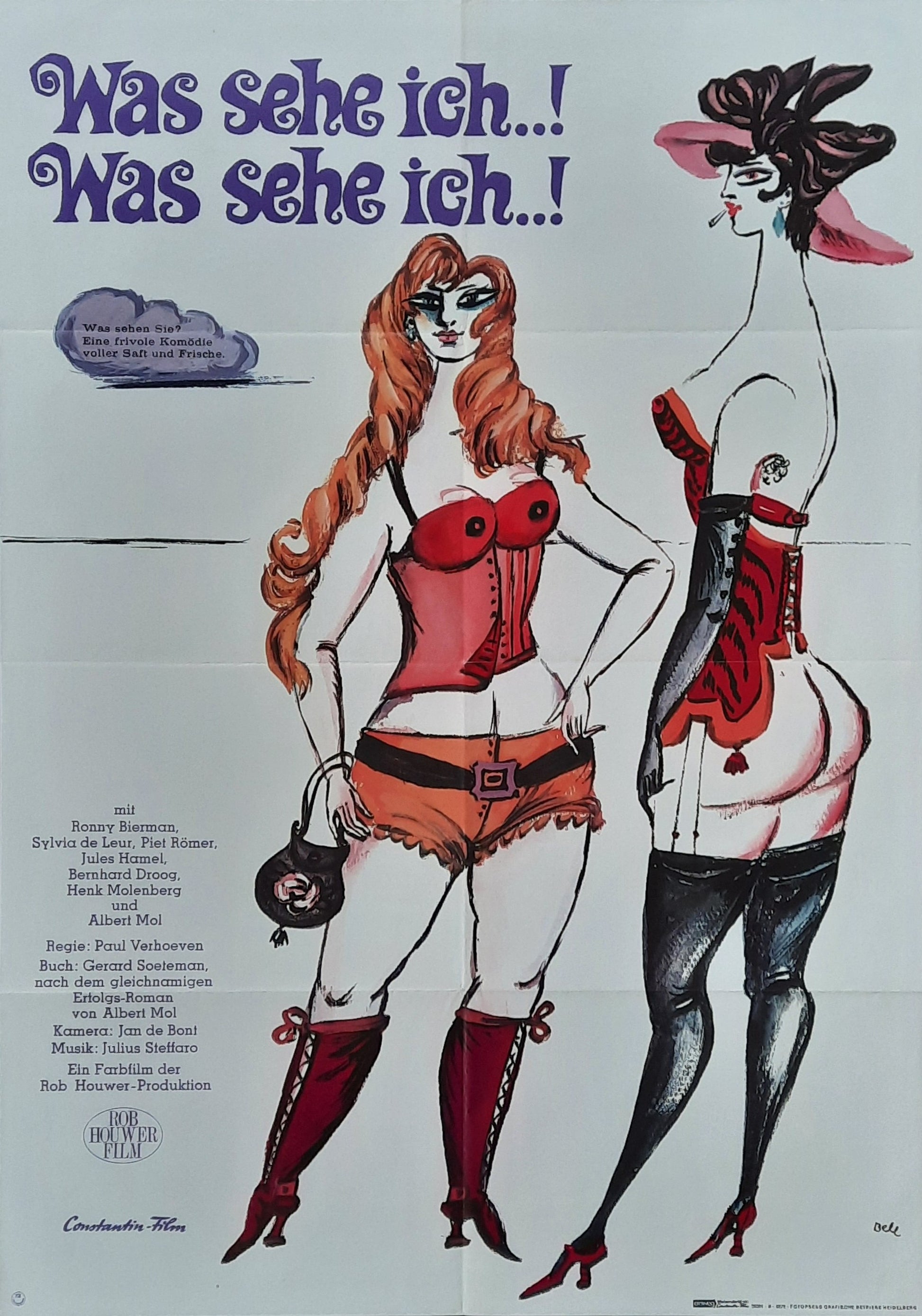 DIARY OF A HOOKER Original Movie Poster 1971 Paul Verhoeven German 1-Sheet