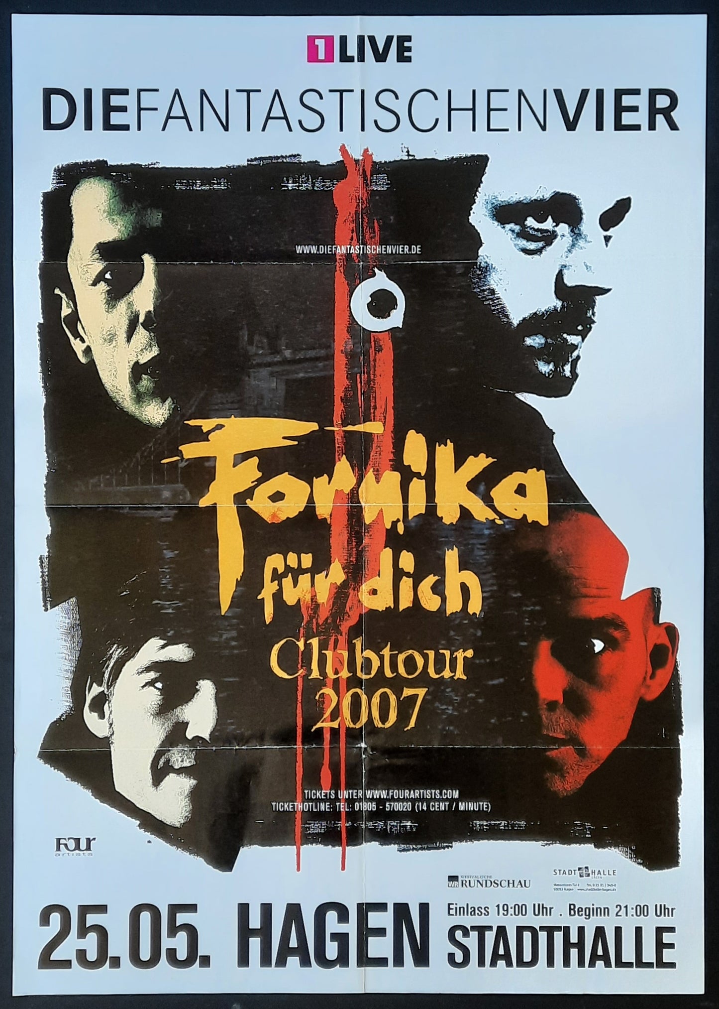 DIE FANTASTISCHEN VIER Original Concert Poster May 25, 2007 Hagen Germany