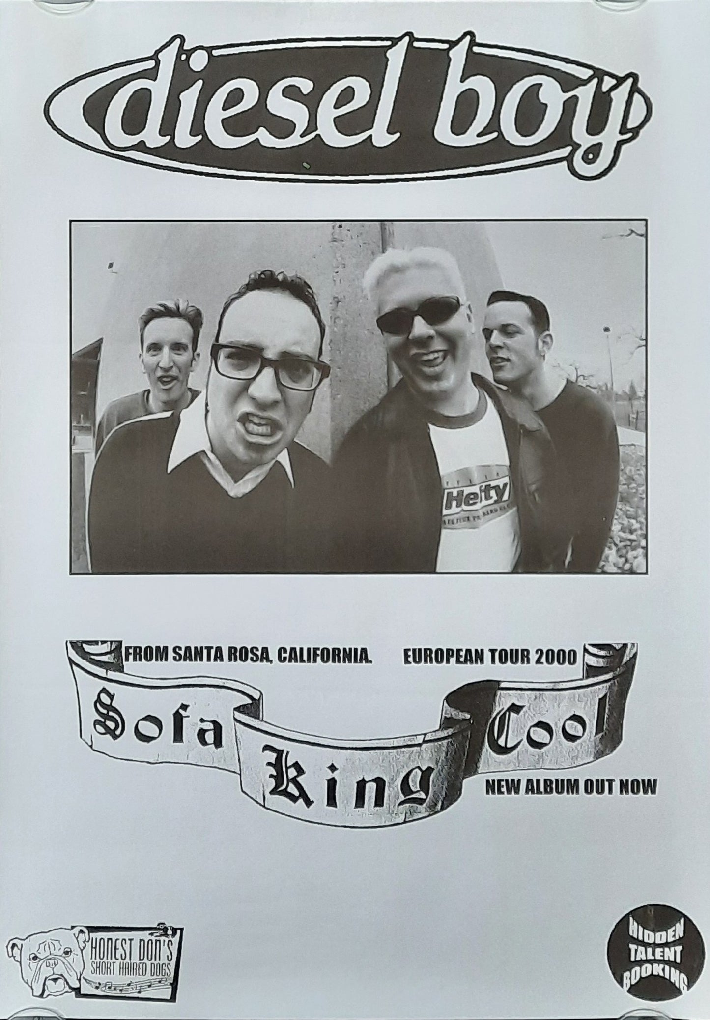 DIESEL BOY Original Concert Poster 2000 Sofa King Cool Tour 42x59d (12)