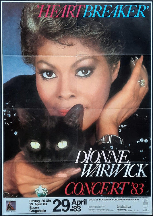 DIONNE WARWICK Original Concert Poster April 29, 1983 Essen Germany